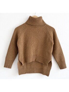 Aritzia Wilfred Free 100% Wool Turtleneck High Low Sweater Brown Women’s S